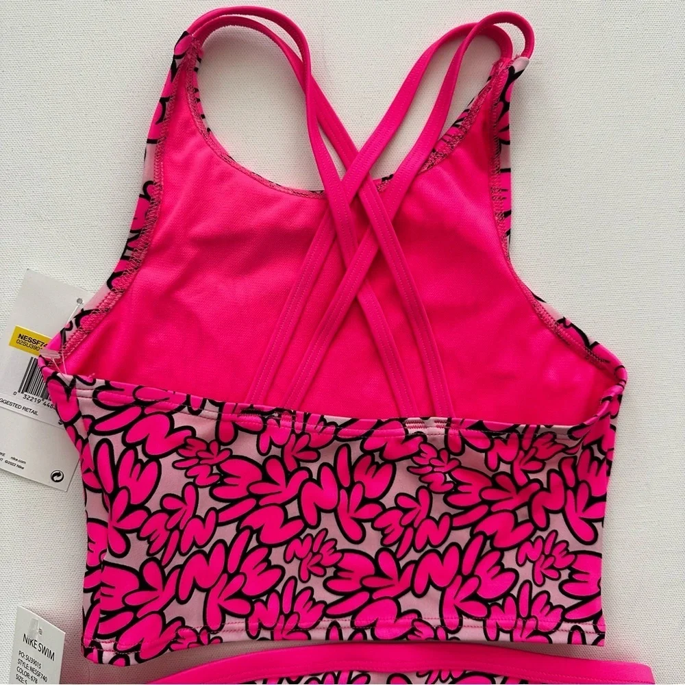Nike Hot Pink Logo Tankini Set Size S Girls